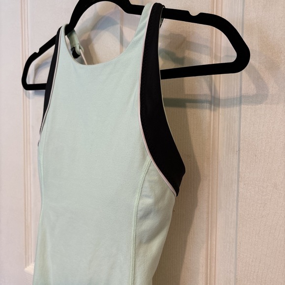Lululemon Align Crop Tank Top Sz 4 Built In Shelf Bra W/ Insert Lime Black Trim - Picture 1 of 10
